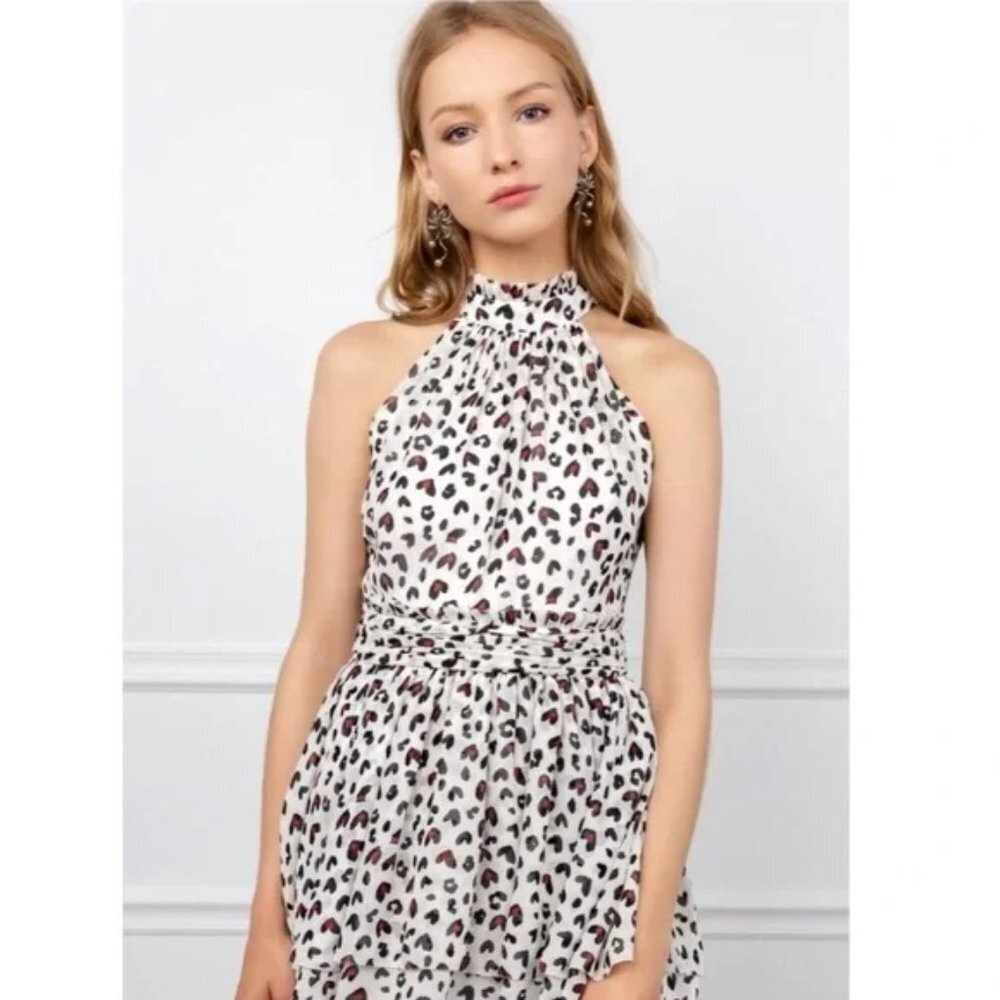 J.Ing Heart Print Mini Cold Shoulder Summer Dress Xs — image 6 of 6